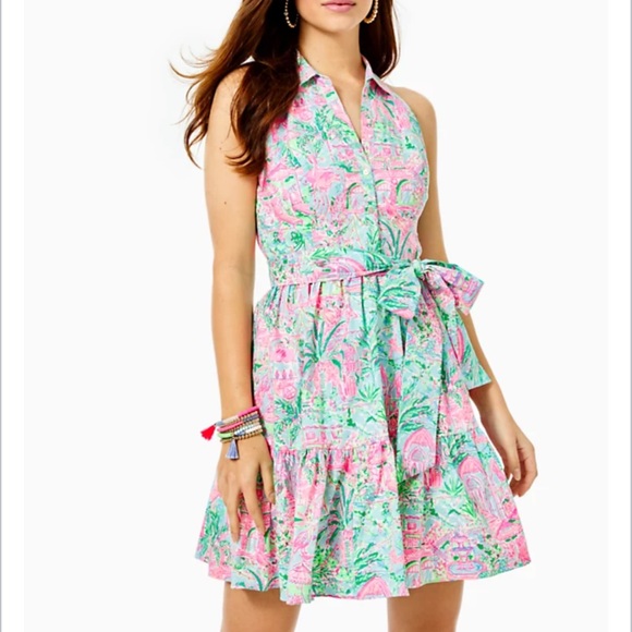 Lilly Pulitzer Trisha Stretch Shirtdress Size 8 - Picture 2 of 4